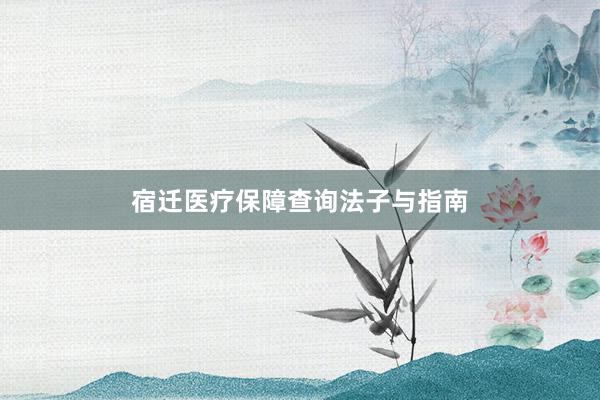 宿迁医疗保障查询法子与指南